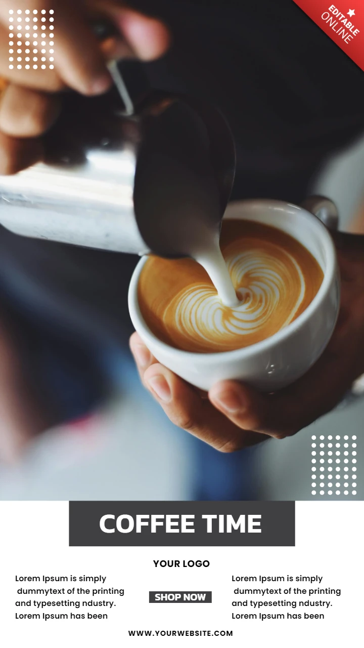 Modèle de conception de publication d'histoire Instagram sur l'heure du café