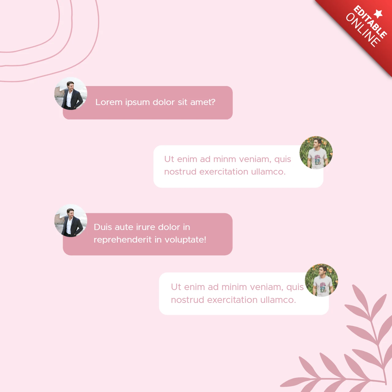 Interactive Chat Conversation Instagram Post Design Template