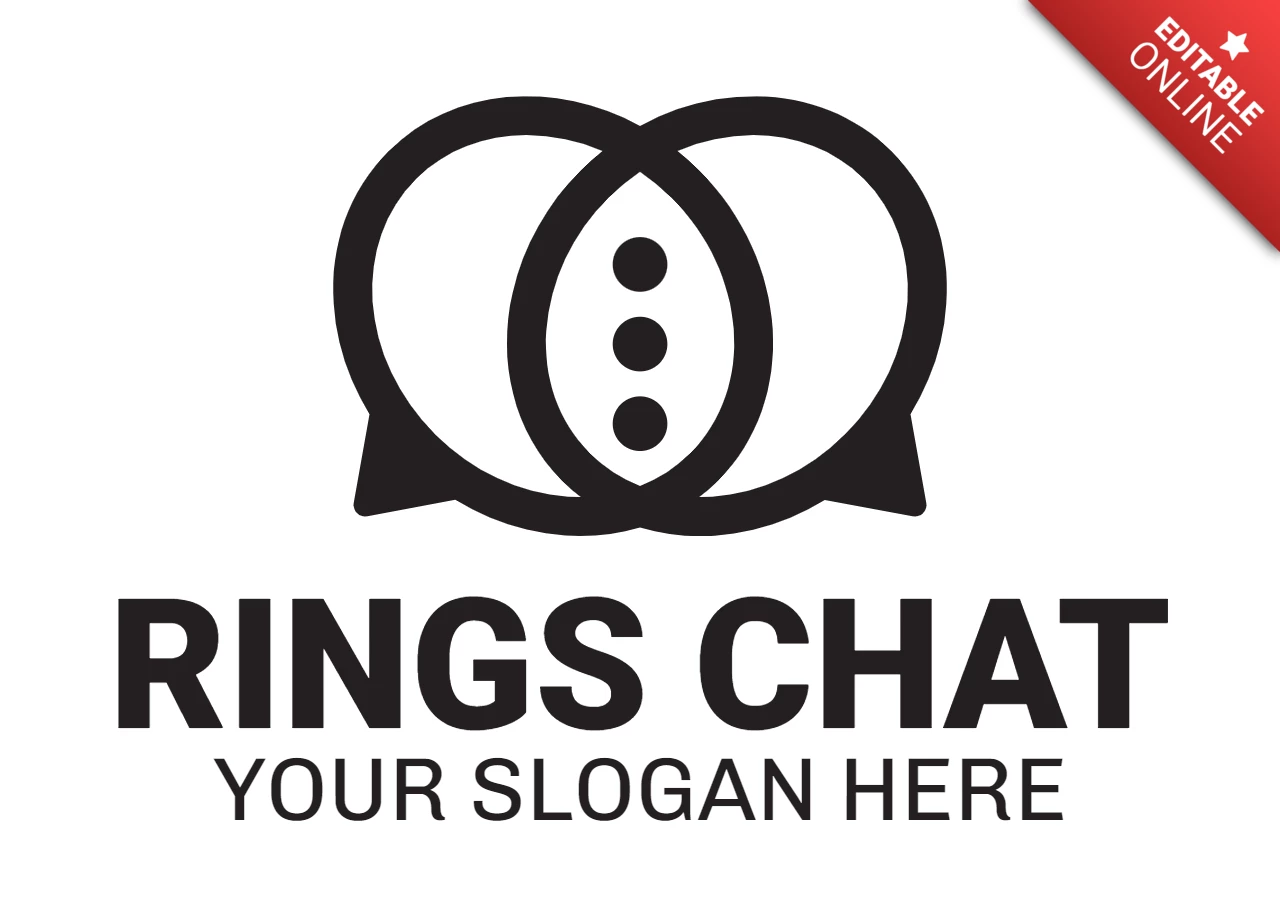 Modèle de conception de logo de chat d'anneaux
