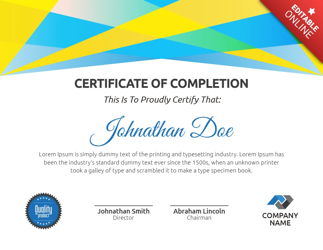 Professional Corporate Company Certificate Post Design Template