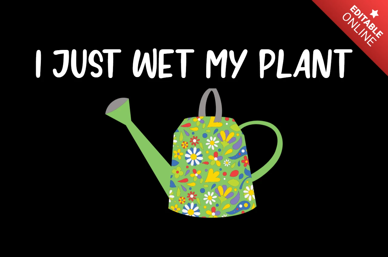 Acabo de mojar mi plantilla de camiseta de regadera de plantas