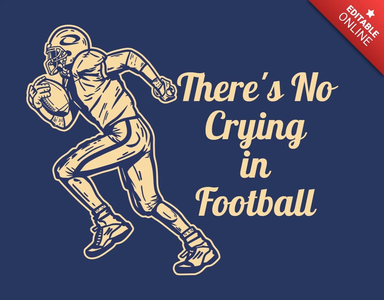 Voetballer met vintage t-shirt ontwerpsjabloon