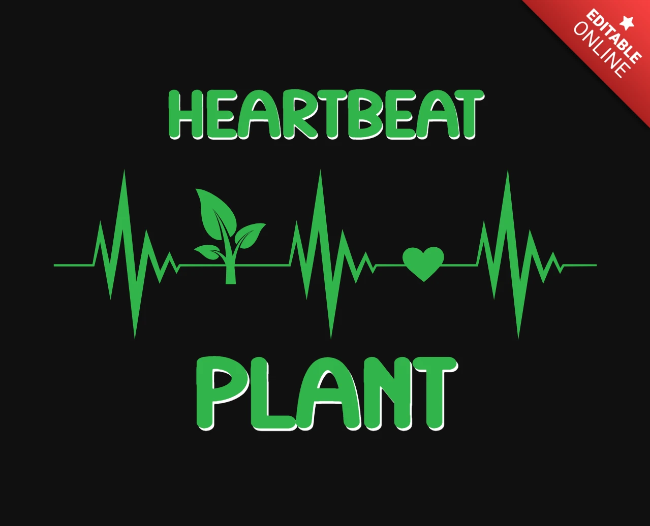Modelo de design de camiseta vegana Heartbeat in plant