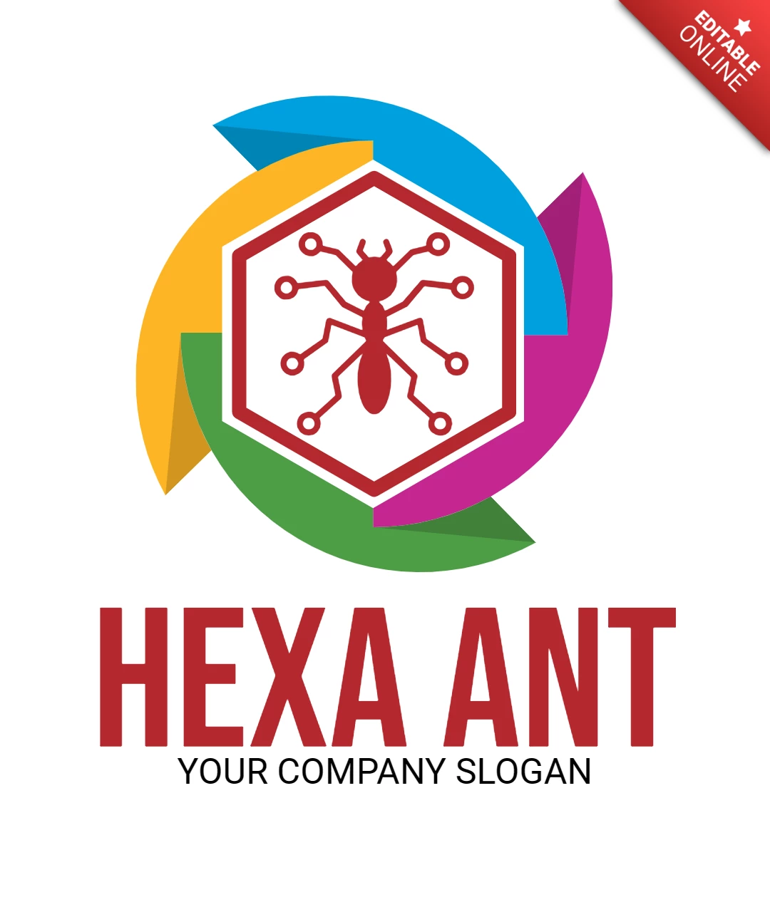 Hexa ant logo tasarım şablonu