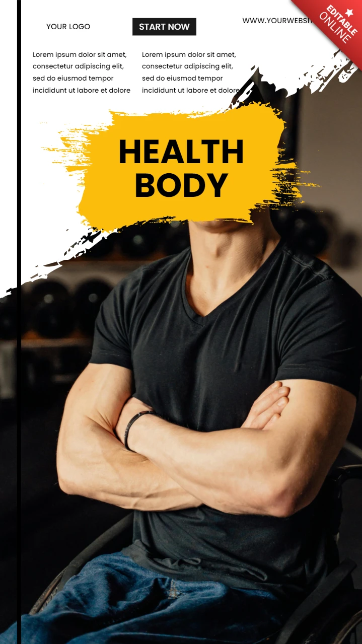 Health Body Gym Instagram Story Post Design Template