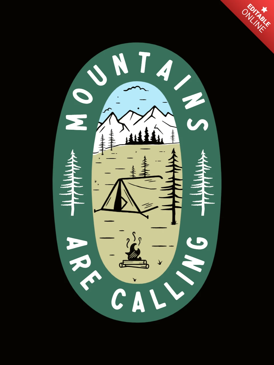 Mountains Are Calling T-shirt Template Design