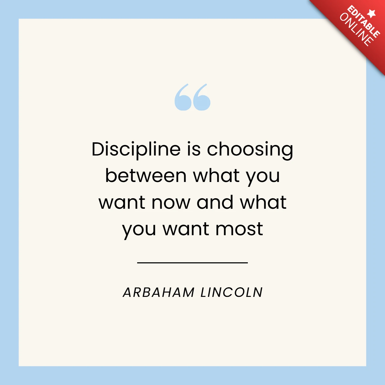 Discipline quote instagram post ontwerpsjabloon