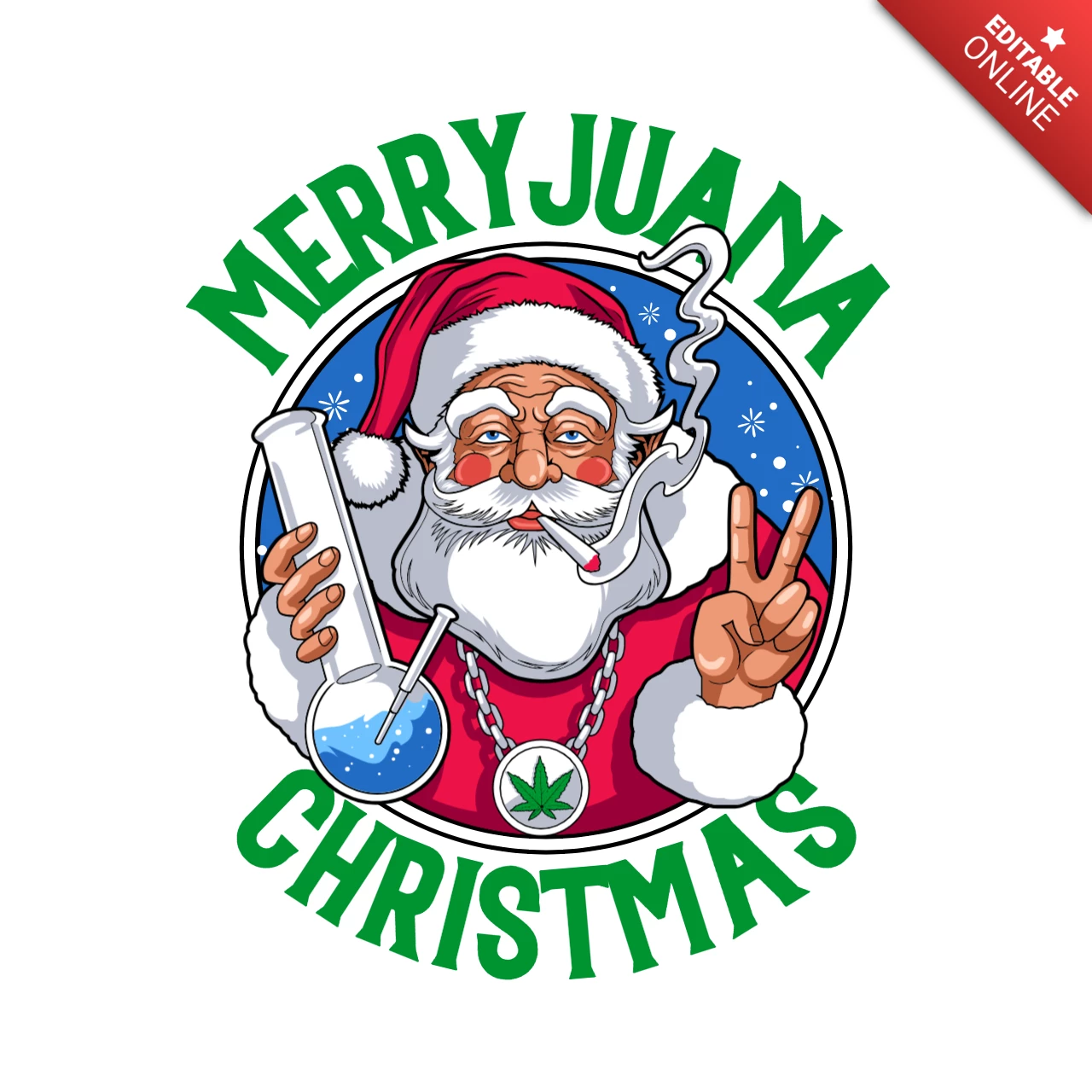 Plantilla de diseño de camiseta de santa divertida de navidad de merryjuana