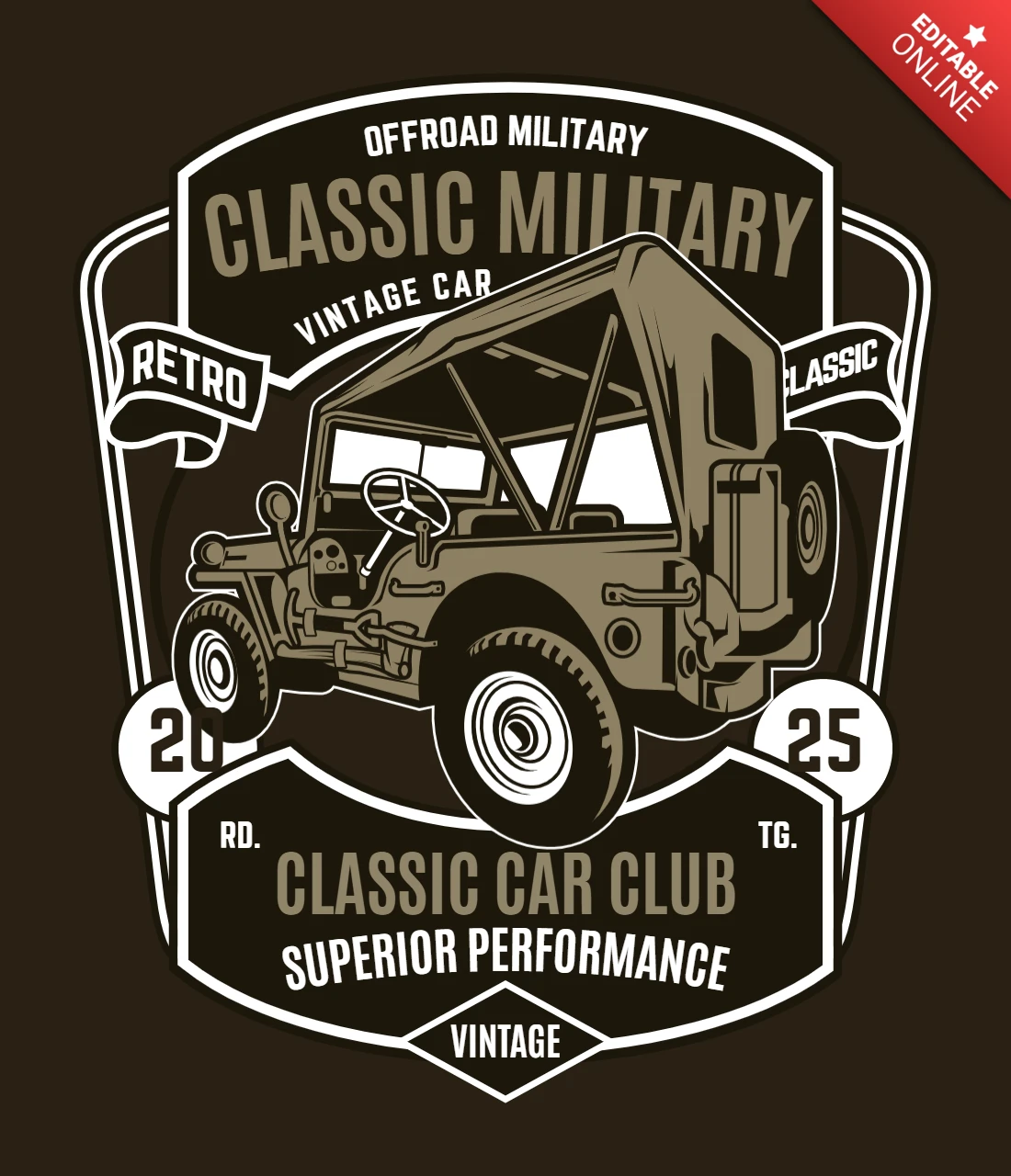 Modèle de t-shirt militaire offroad classique