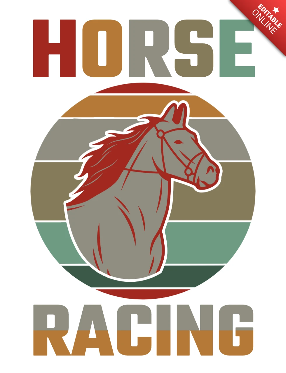 Vintage Horse Racing Design Template for Customizable Graphics