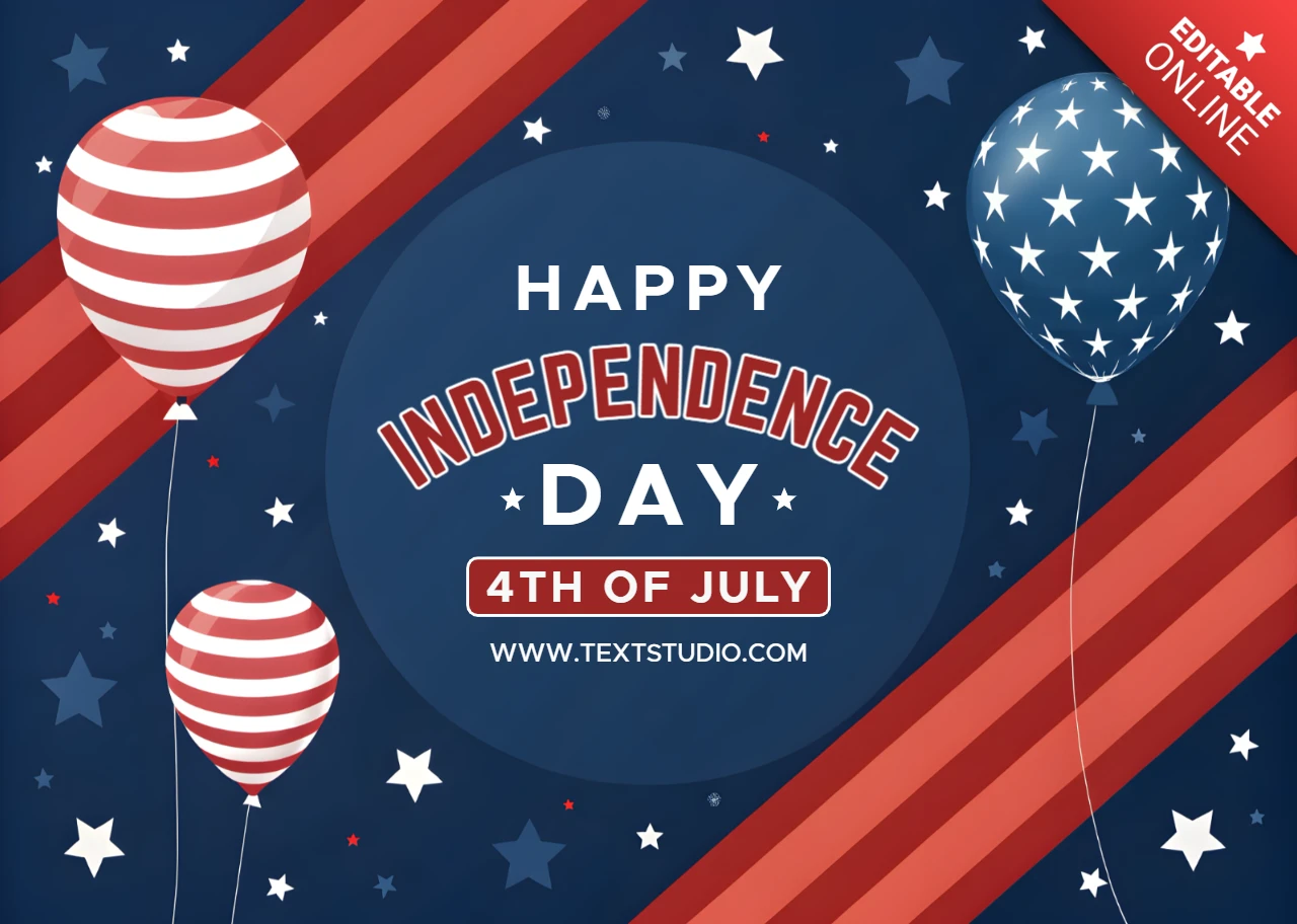Template di celebrazione del giorno dell'indipendenza con design di palloncini patriottici