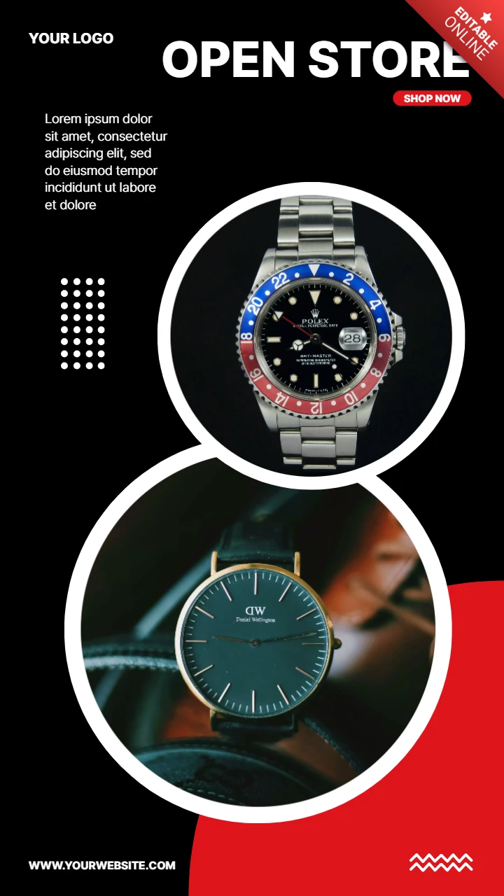 Watch store social media story design template