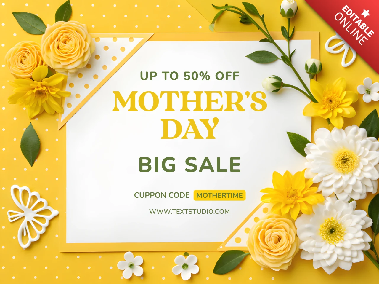 Bright Floral Mother's Day Sale Template - Editable Design for Promotions