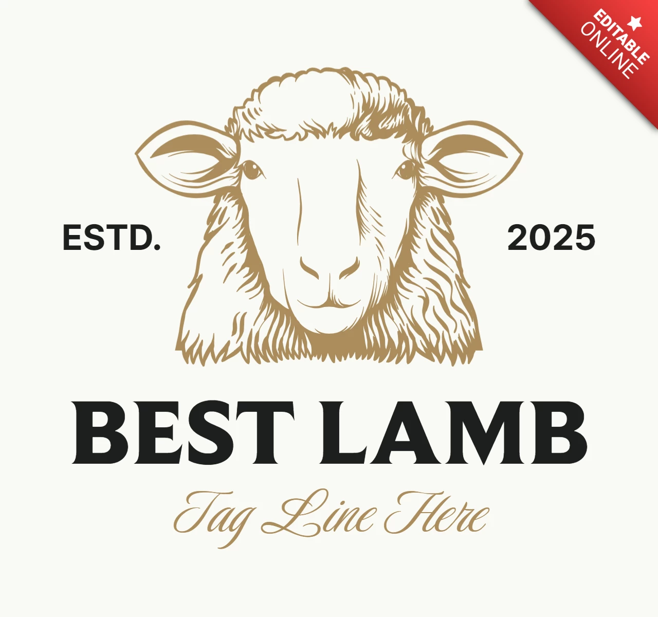 Lamb Vintage Logo Design Template