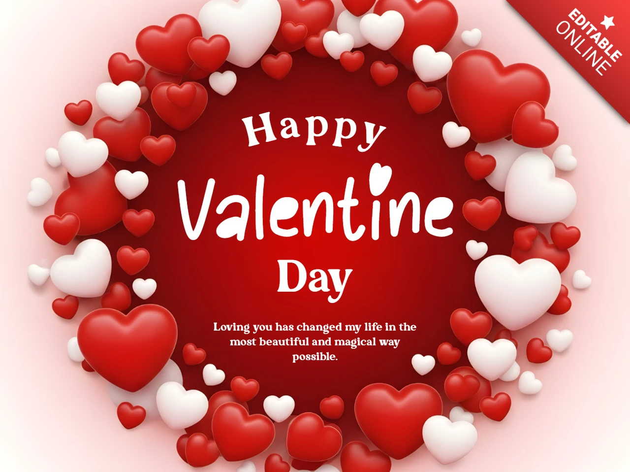 Valentine's Day Heart Design Template for Greeting Cards
