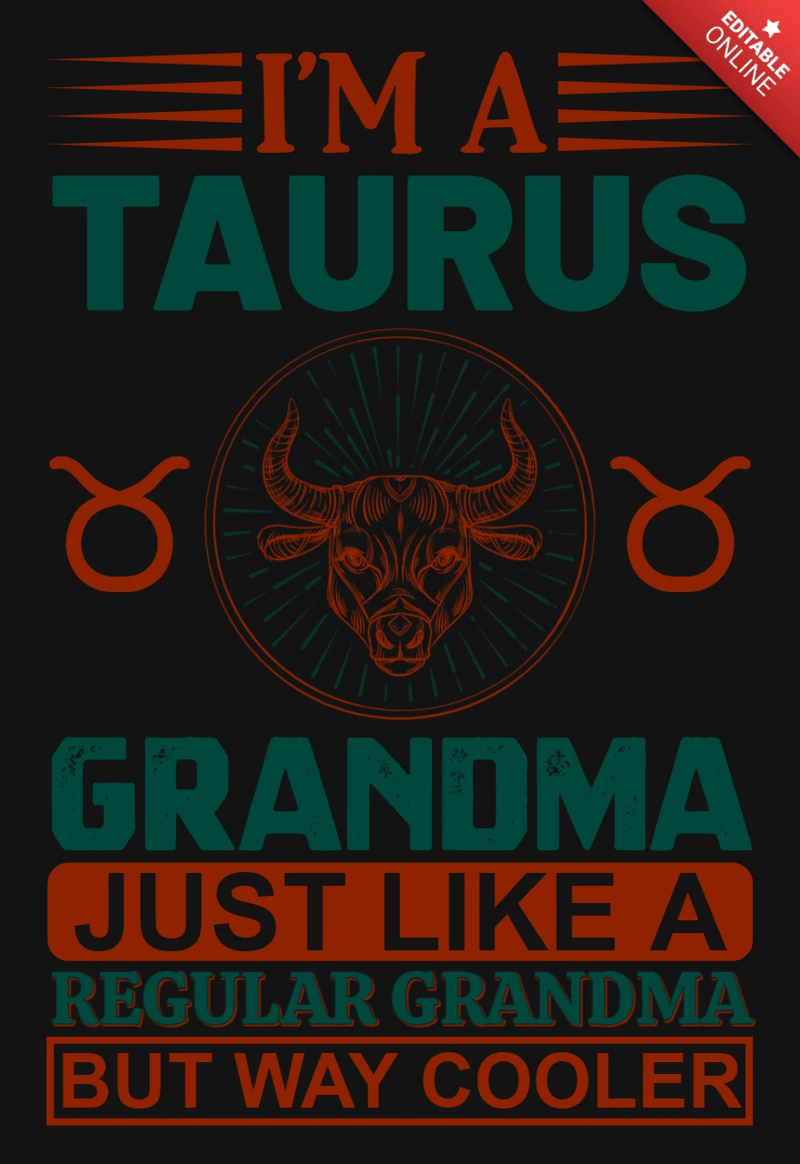 Ich bin ein stier oma sternzeichen t-shirt design vorlage