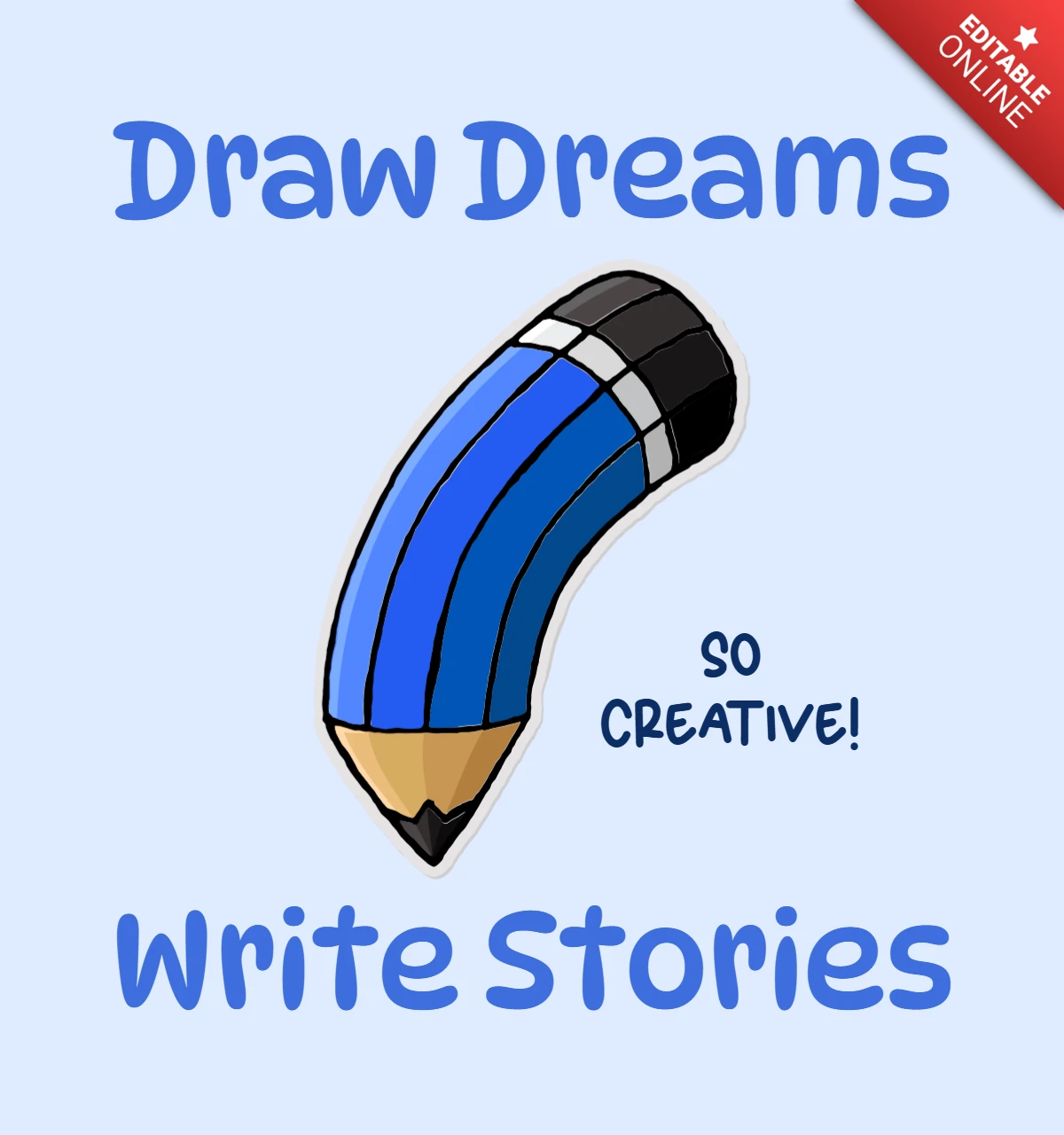 Creatieve potloodontwerpsjabloon voor storytelling en droomtekening