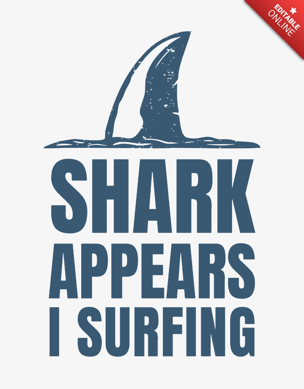 Surfing With Shark Fins Vintage T-Shirt Design Template