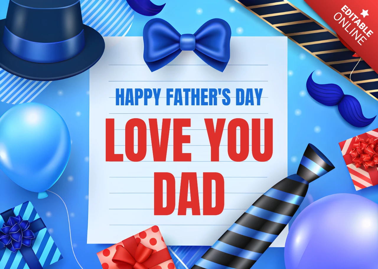 Colorful Father's Day Celebration Template with Fun Design Elements