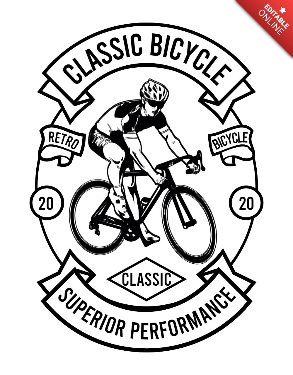 Classic Bicycle Retro Ad T-shirt Design Template