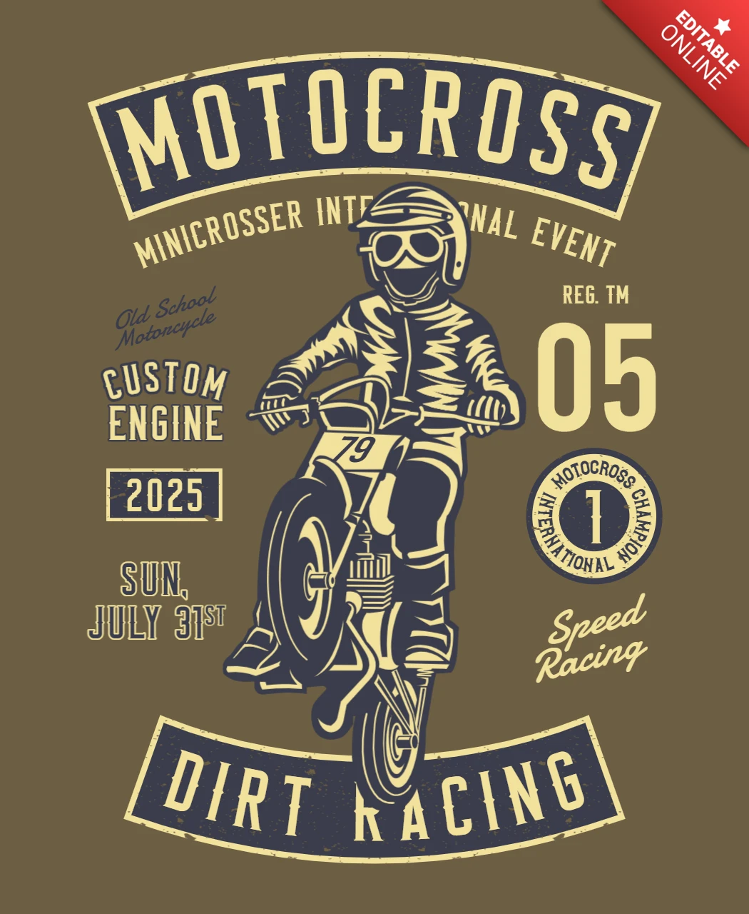 Modelo de design de camiseta de corrida de motocross