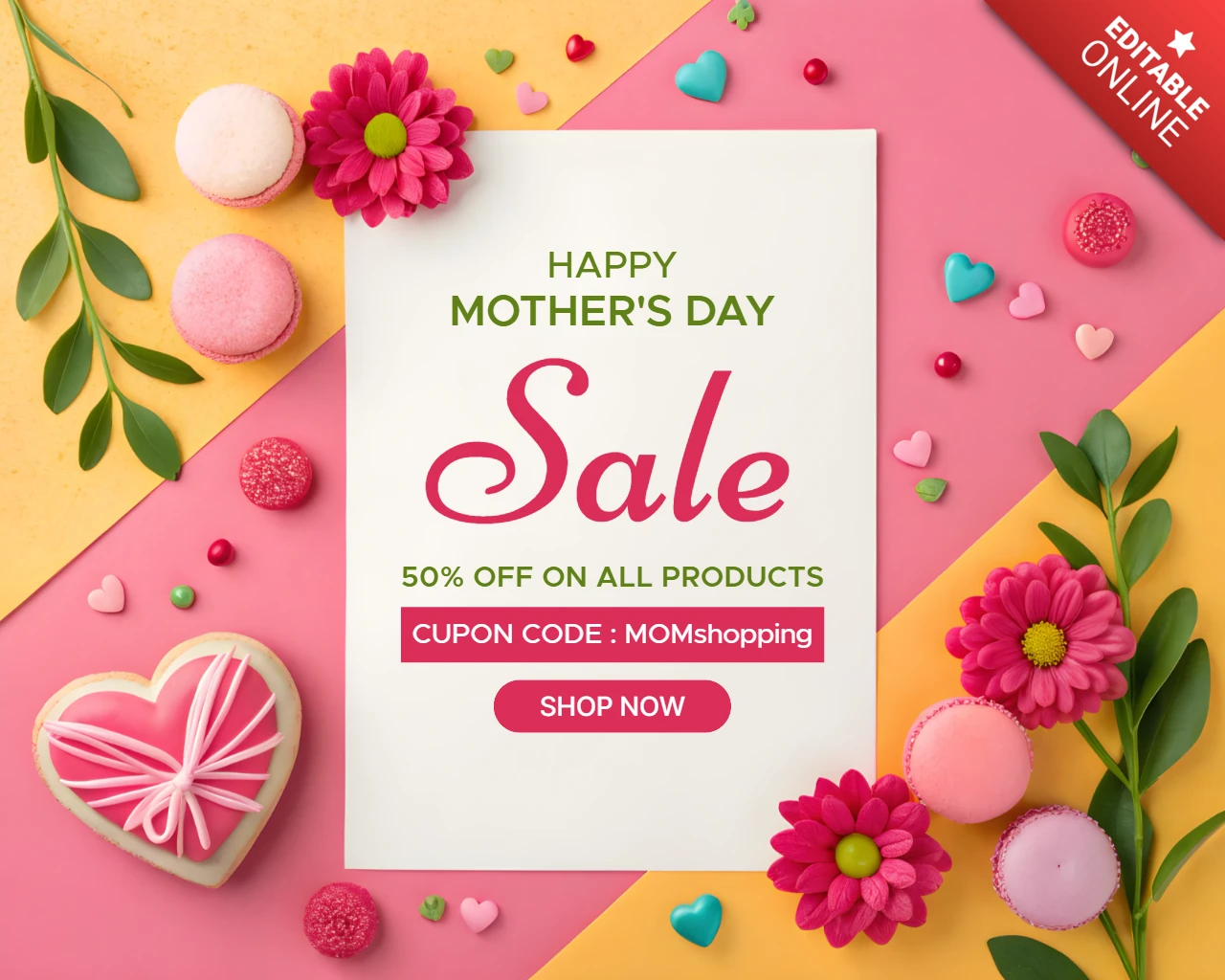 Mother's Day Sale Template - Vibrant Floral Design for Promotions