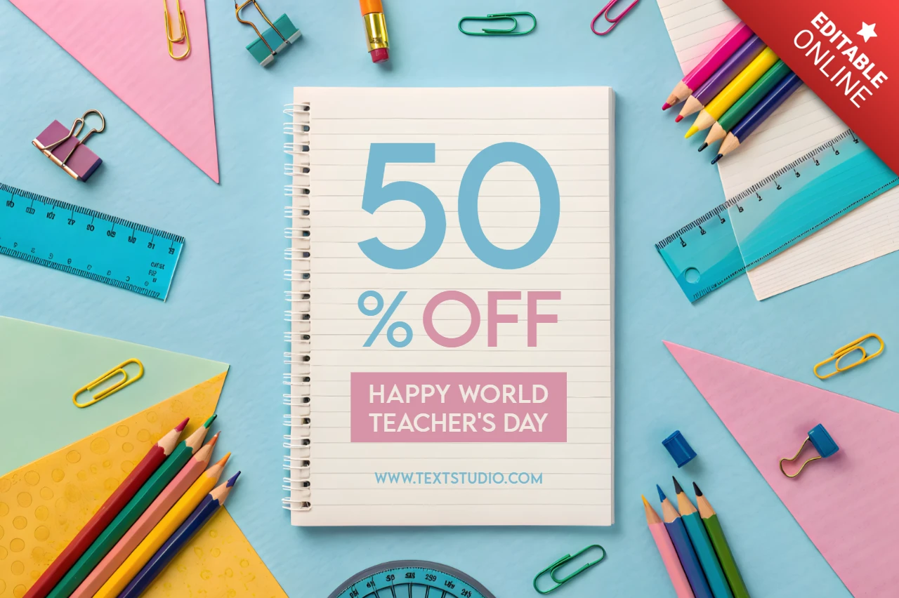 Colorful Back-to-School Promotion Template Design for World Teacher's Day