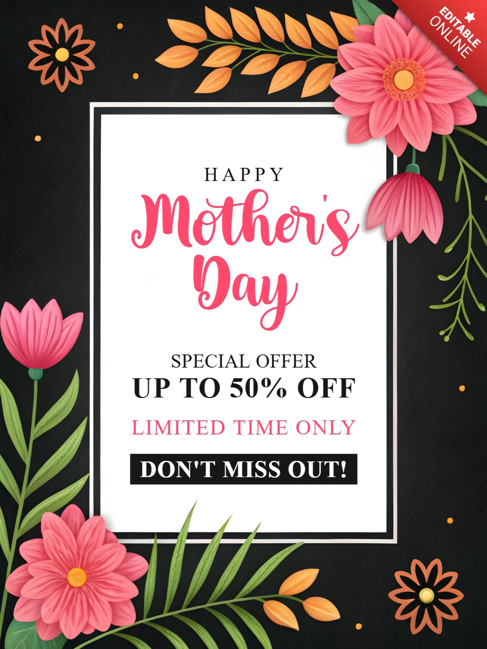 Floral Muttertag Design-Vorlage - Sonderangebot Ankündigung