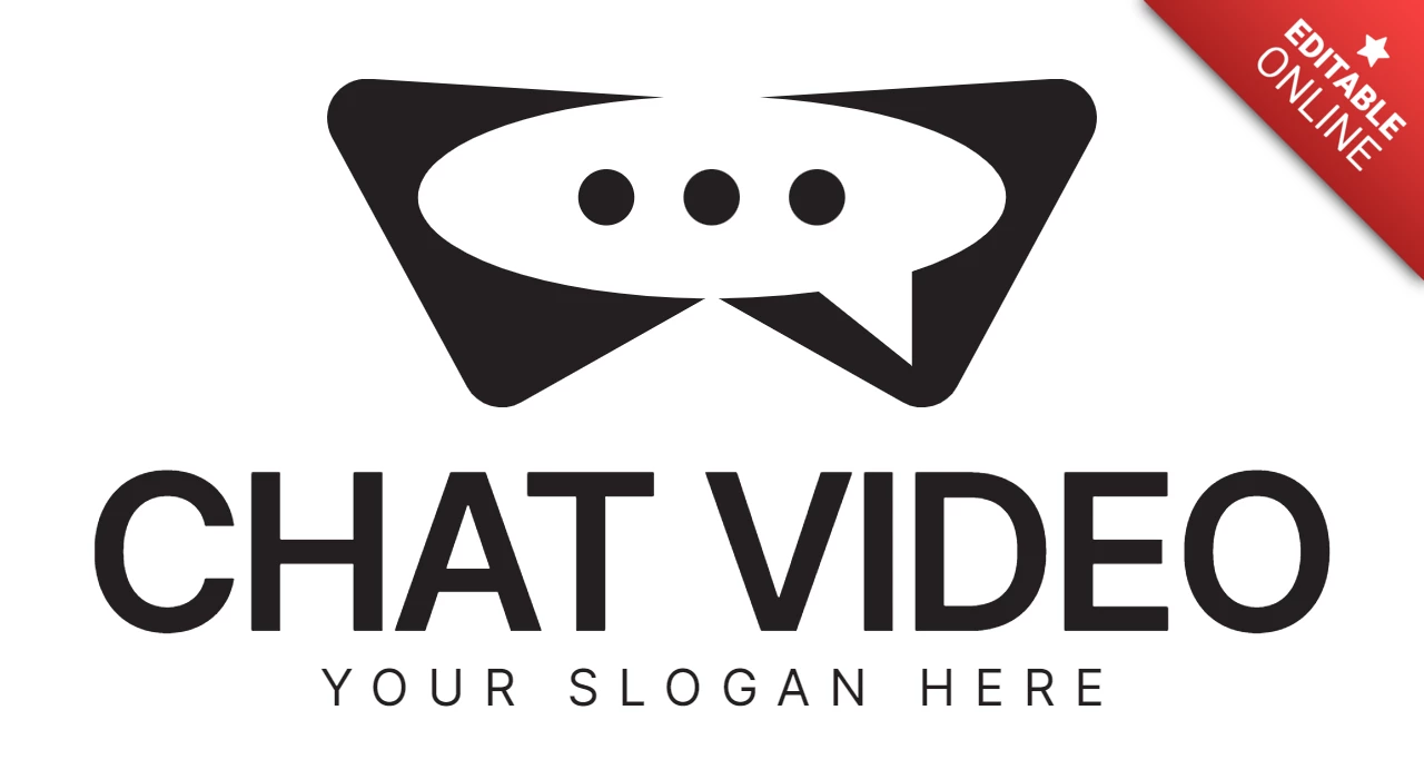 Modèle de conception de logo de chat vidéo