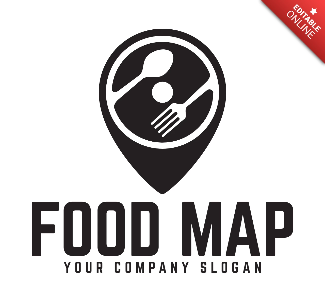 Modelo de design de logotipo de mapa alimentar