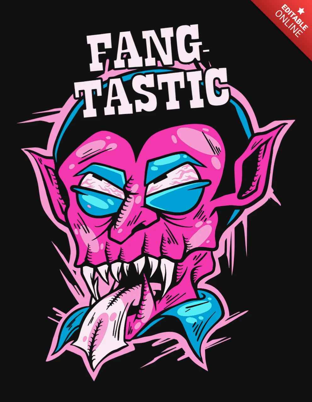 Fang-tastic Graphic Design Template: Bold and Edgy Monster Illustration