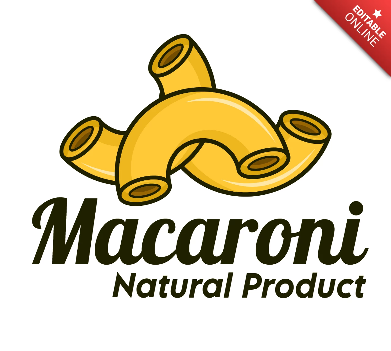 Macaroni Natural Product Logo Design Template