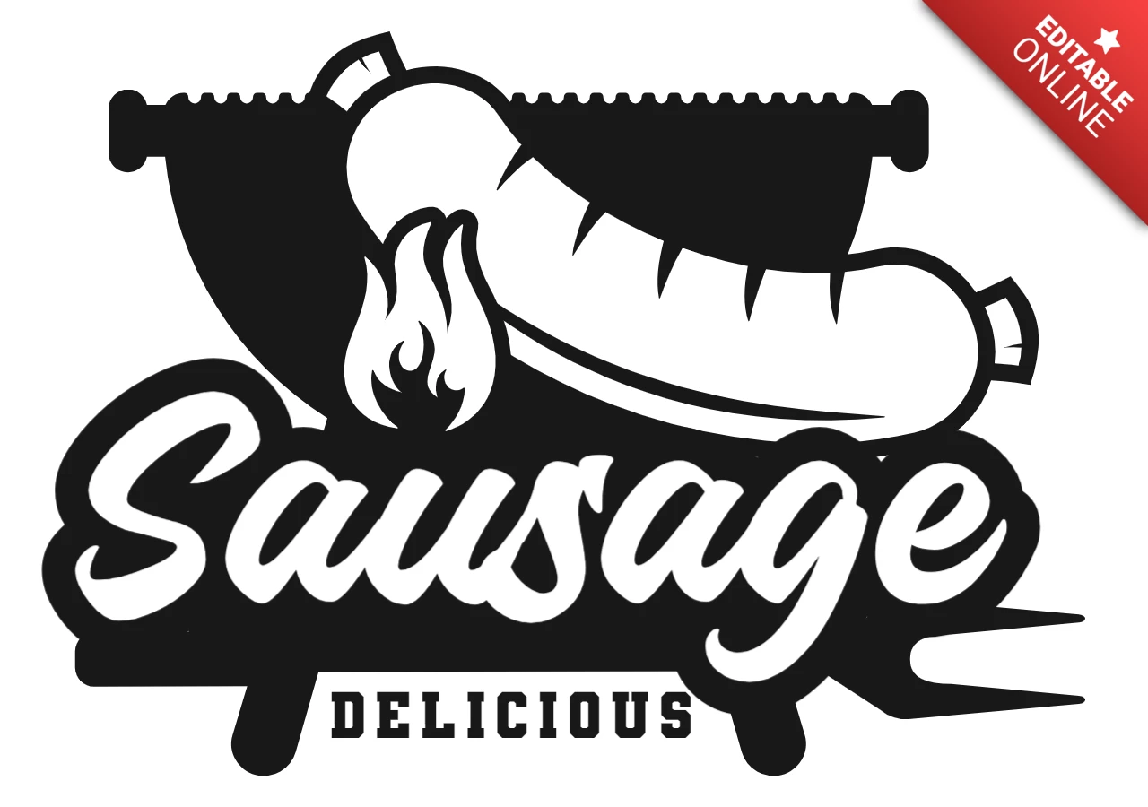 Modelo de design de logotipo premium de salsicha
