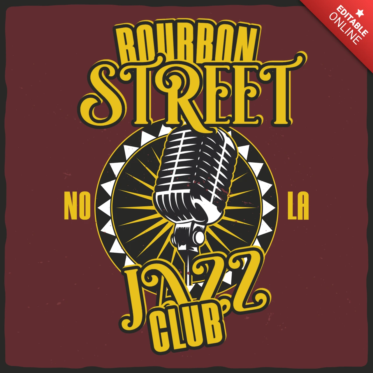 Bourbon street jazz club t-shirt design vorlage