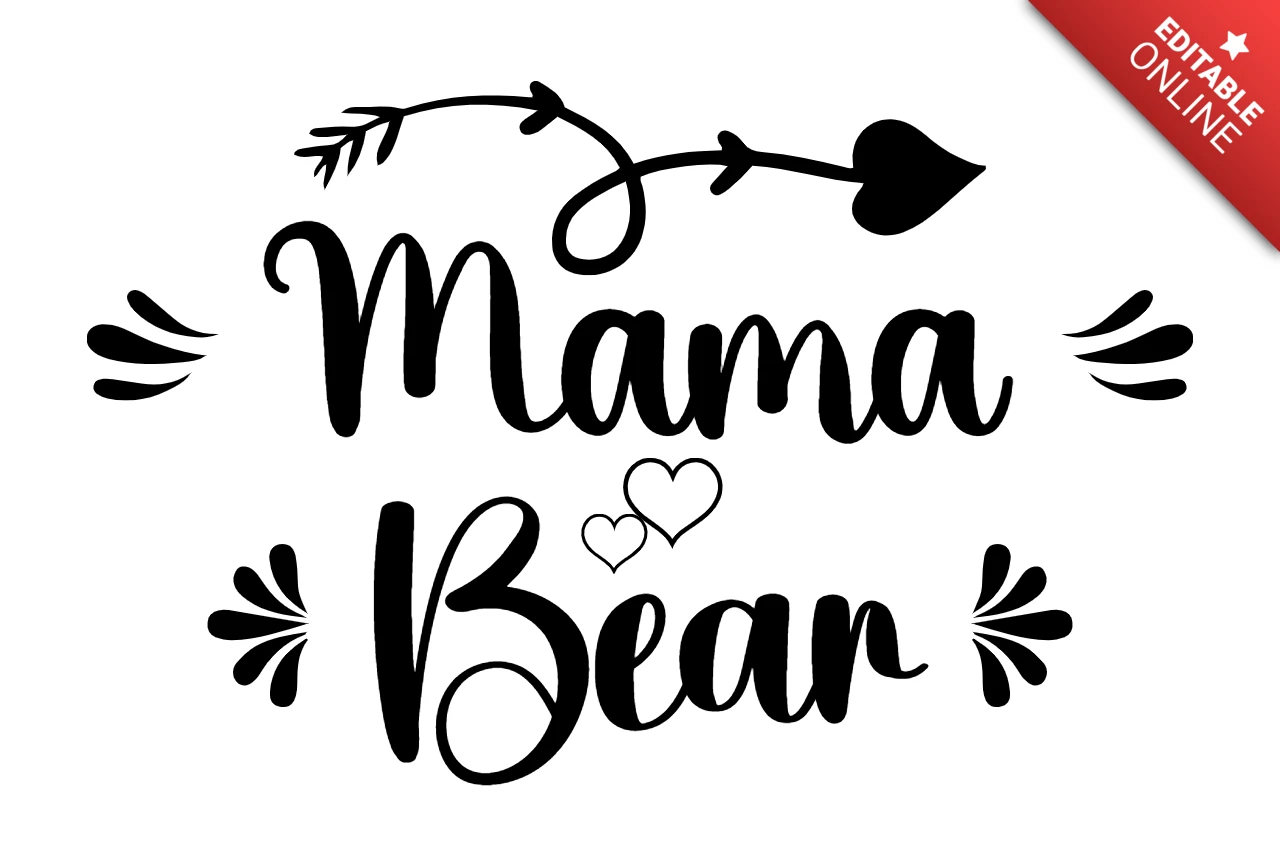 Mama Bear Mother"s Day T-Shirt Design Template