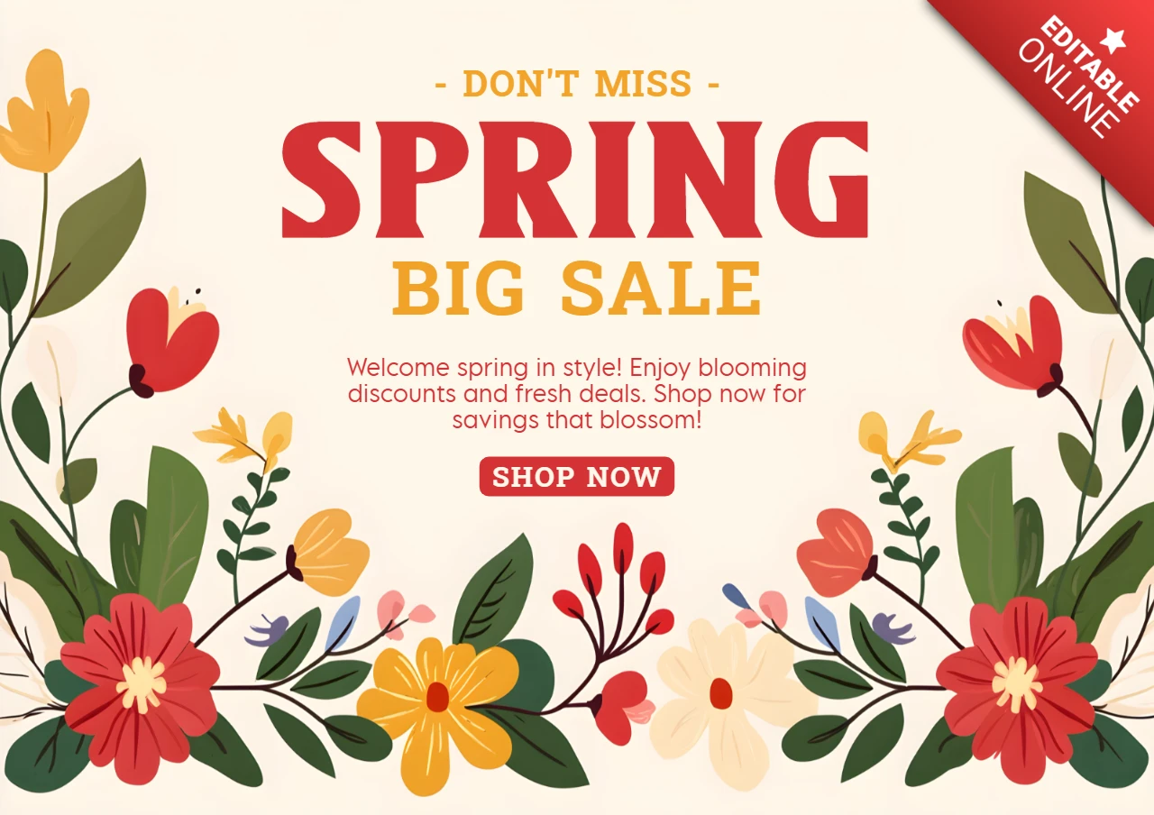 Spring Floral Sale Design Template for Seasonal Promotions