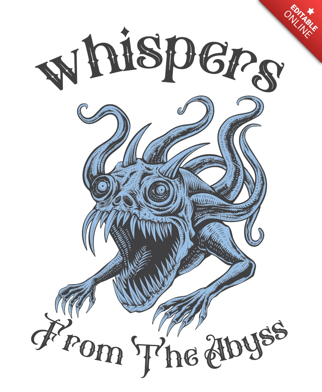 Whispers from the Abyss: Vintage Horror Design Template