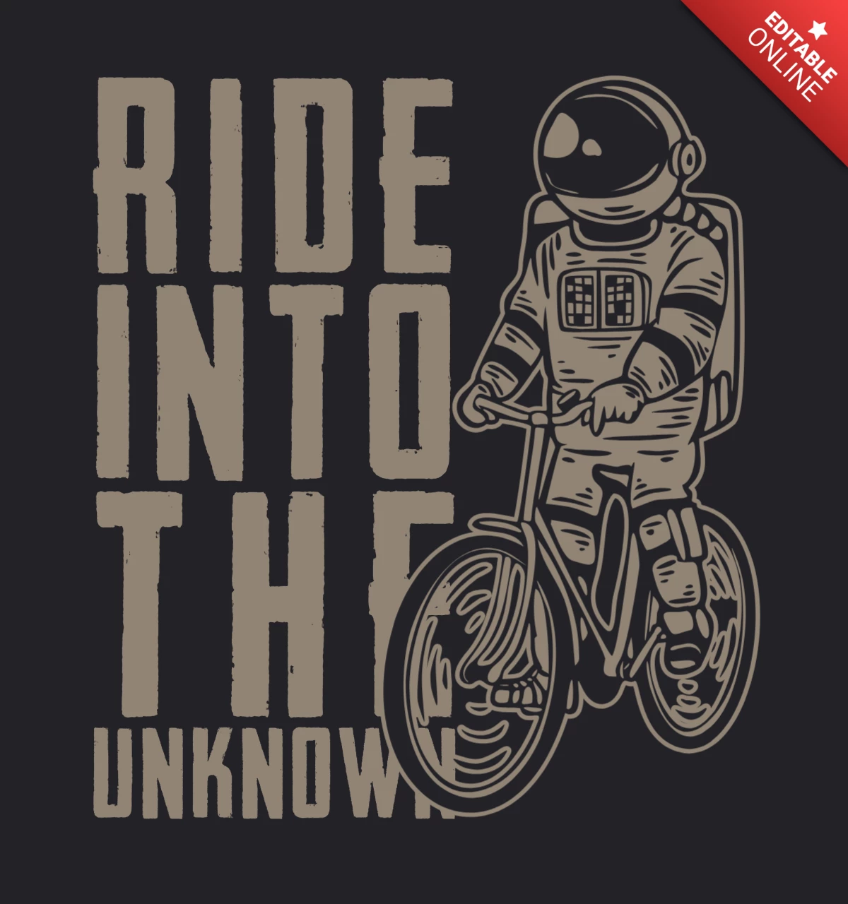 Modèle de conception de t-shirt vintage à vélo astronaute