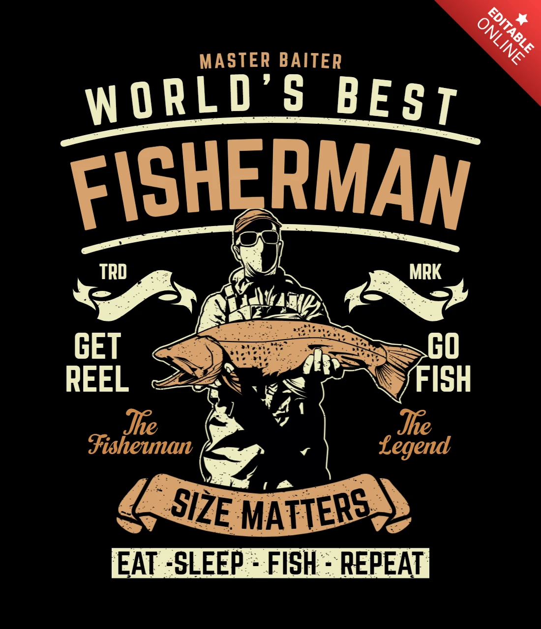 Wereld beste visser t-shirt ontwerpsjabloon