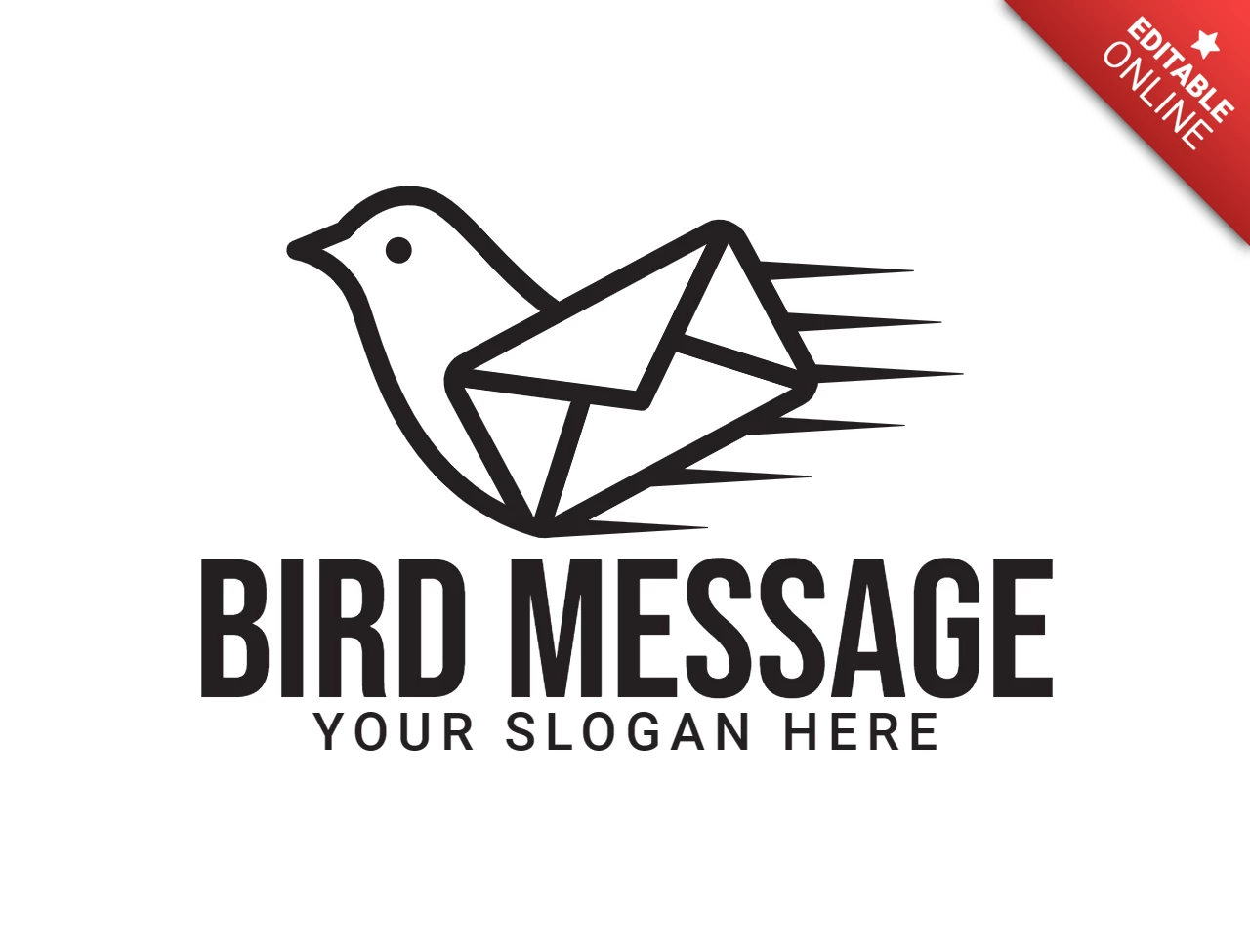Bird Message Logo Design Template