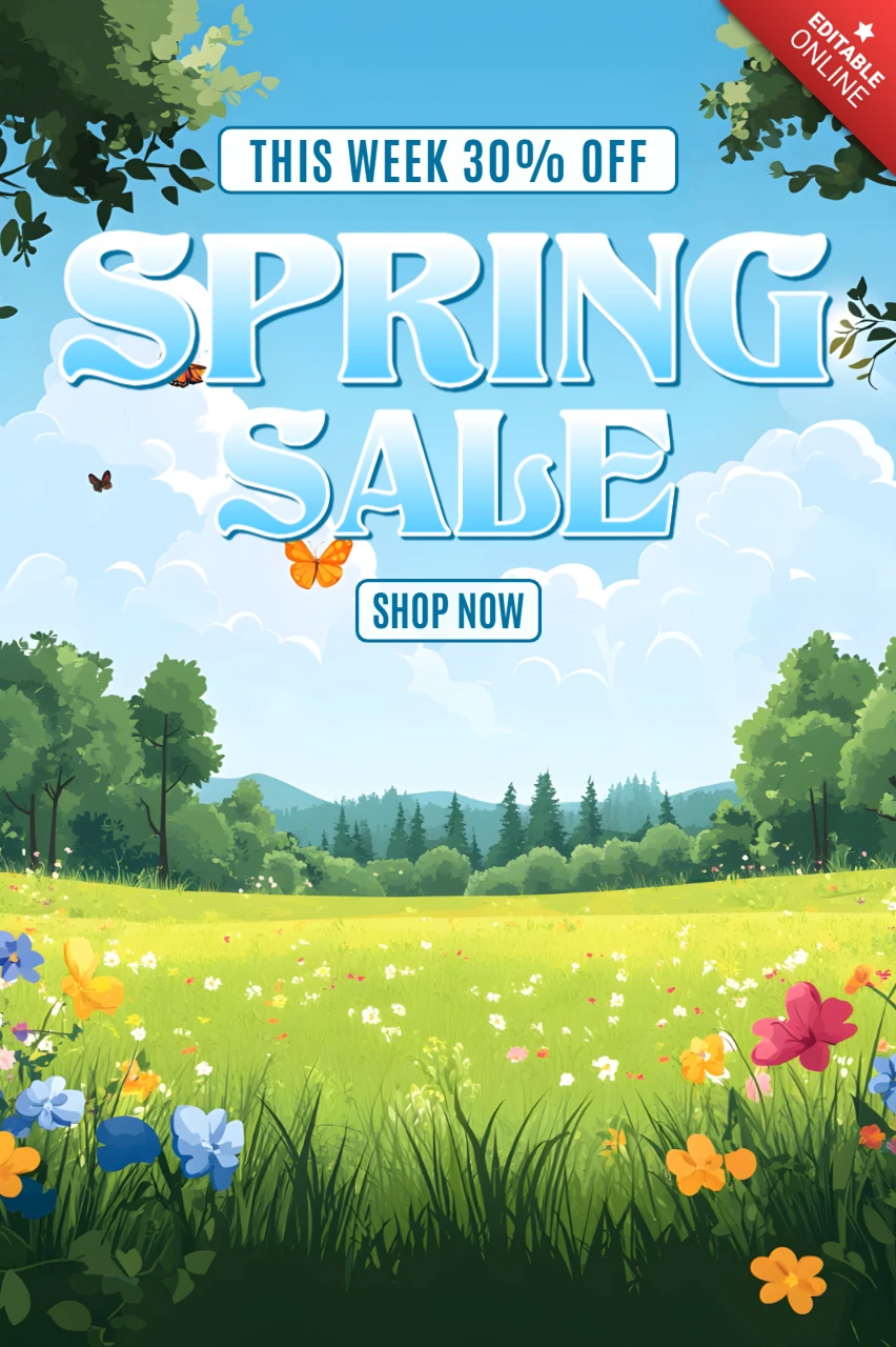 Spring Sale Design Template - Vibrant Nature-Inspired Aesthetic