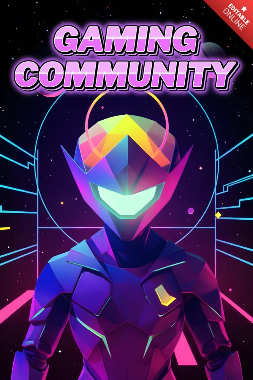 Modèle de design de communauté de jeu futuriste pour affiches