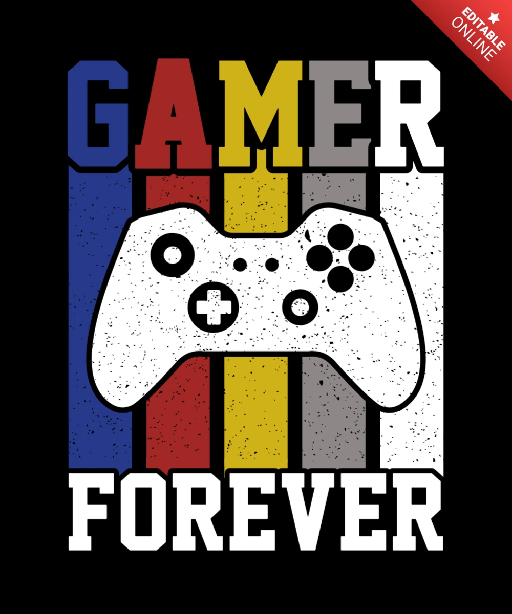 Modelo de design de camiseta Gamer forever