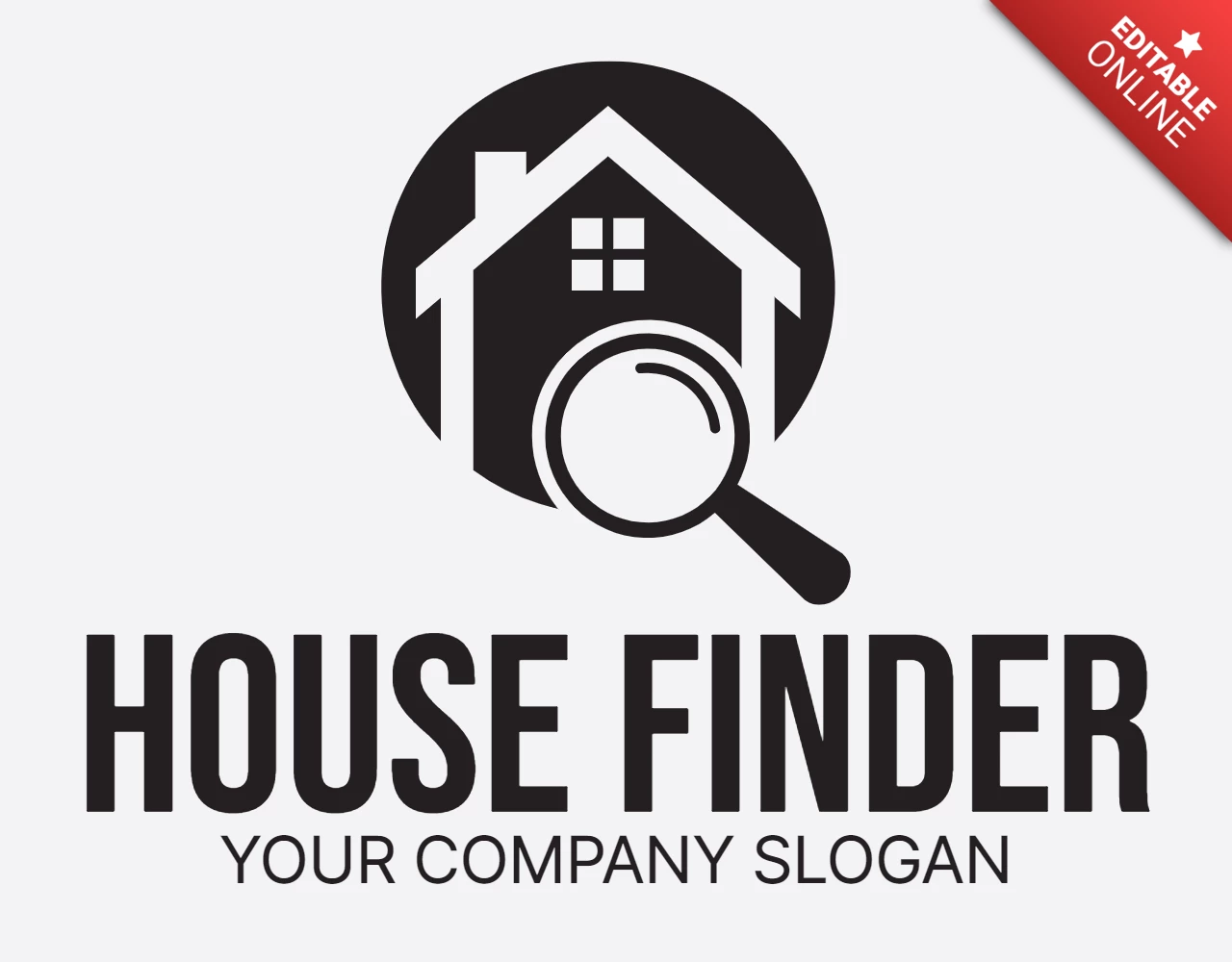 Modelo de design do logotipo do House Finder preto