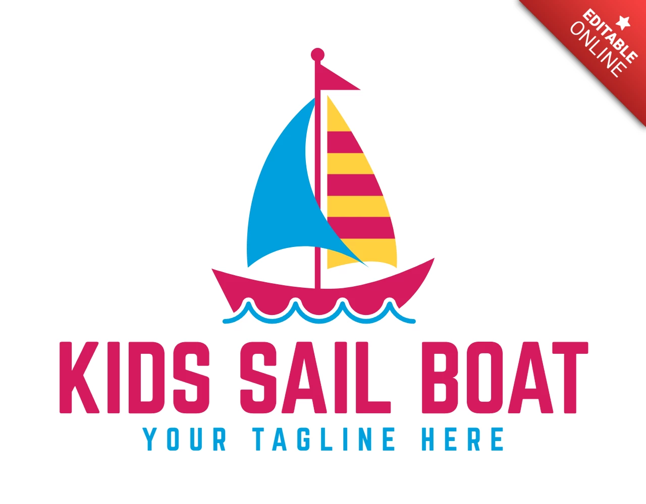 Plantilla de diseño de logotipo de velero para niños