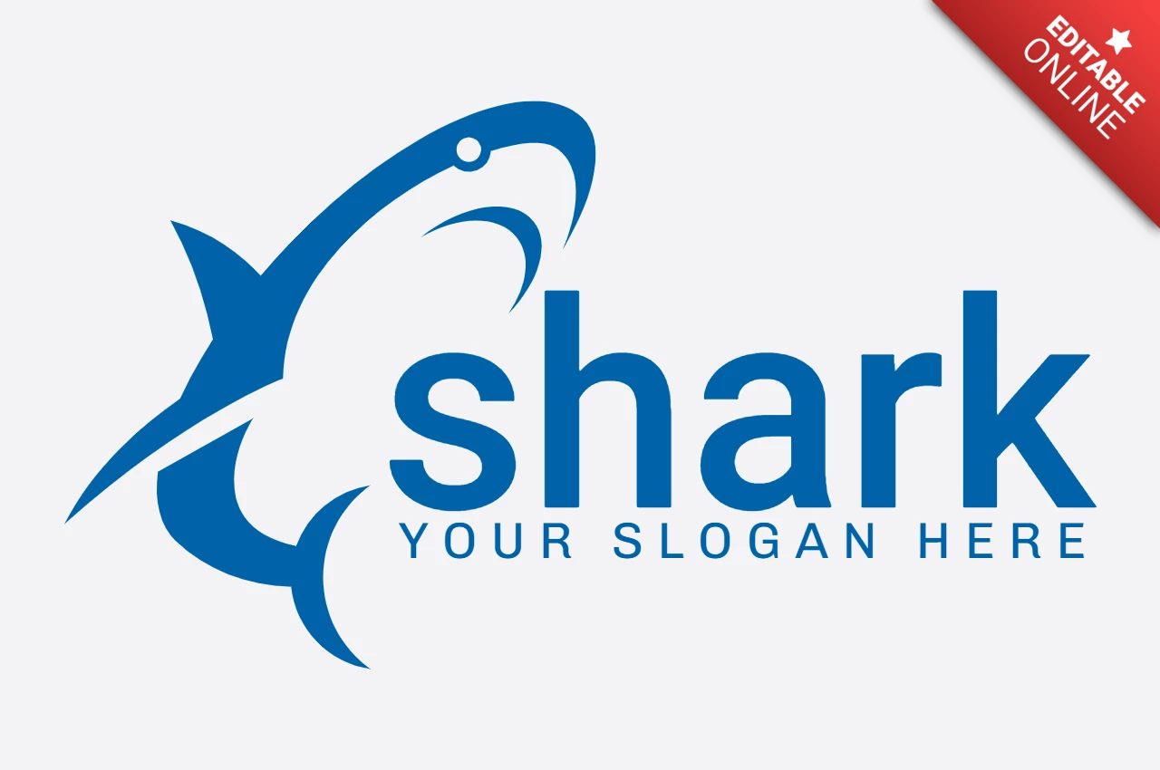 Modèle de conception de logo de requin