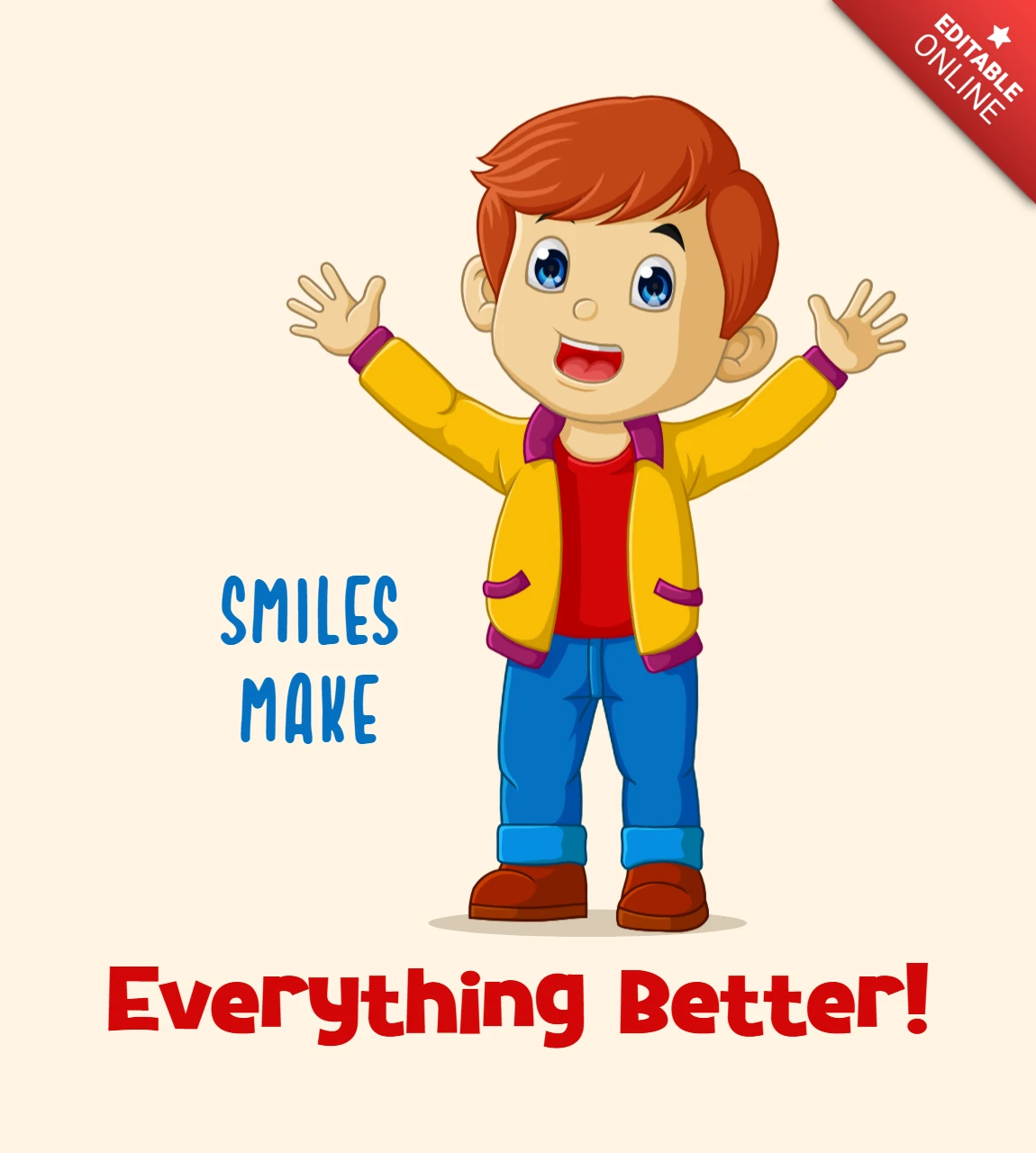 Modelo de design para crianças alegres: os sorrisos tornam tudo melhor!