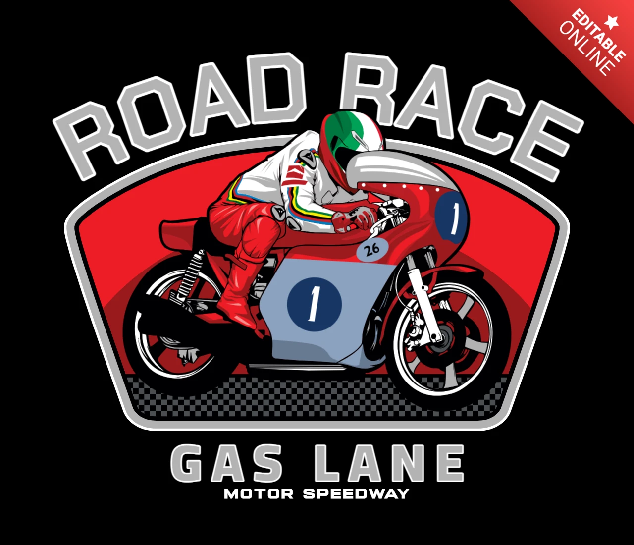 Plantilla de diseño de camiseta de moto de carreras