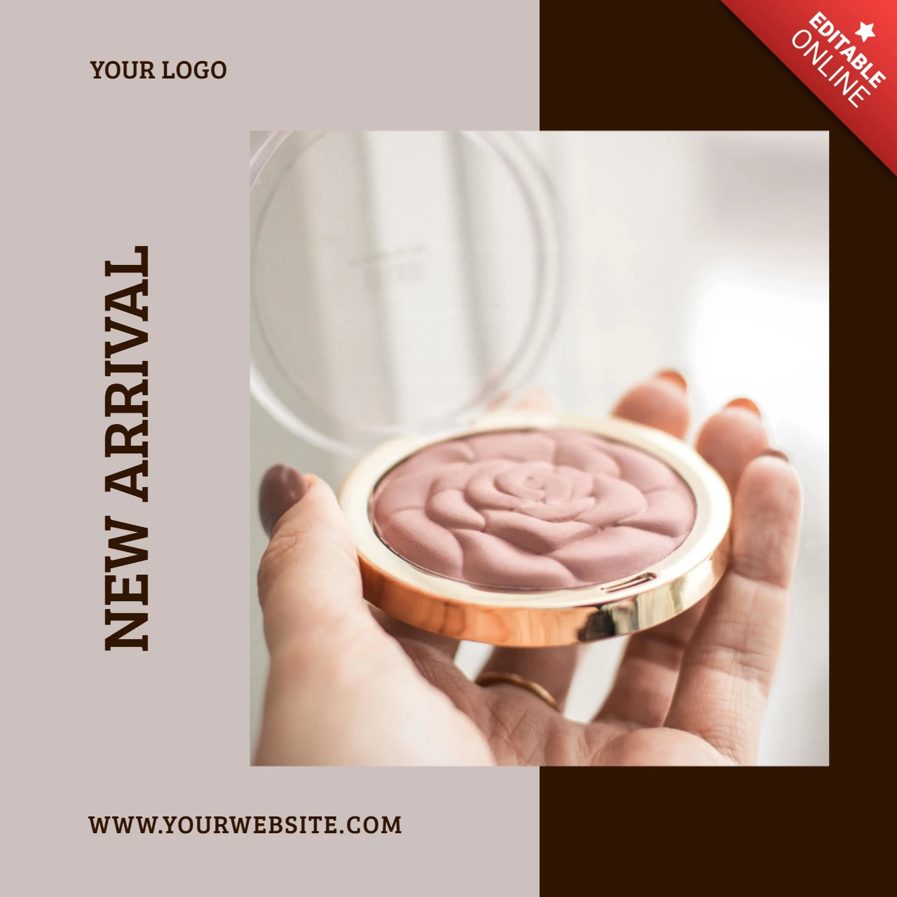 Moderne schicke beige Werbe-Instagram-Post-Design-Vorlage