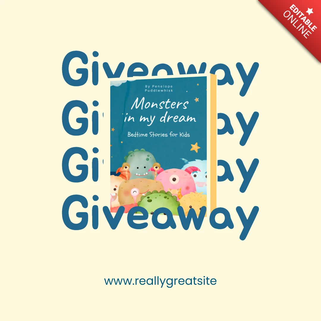 Mostri nel mio sogno libro giveaway instagram post design template